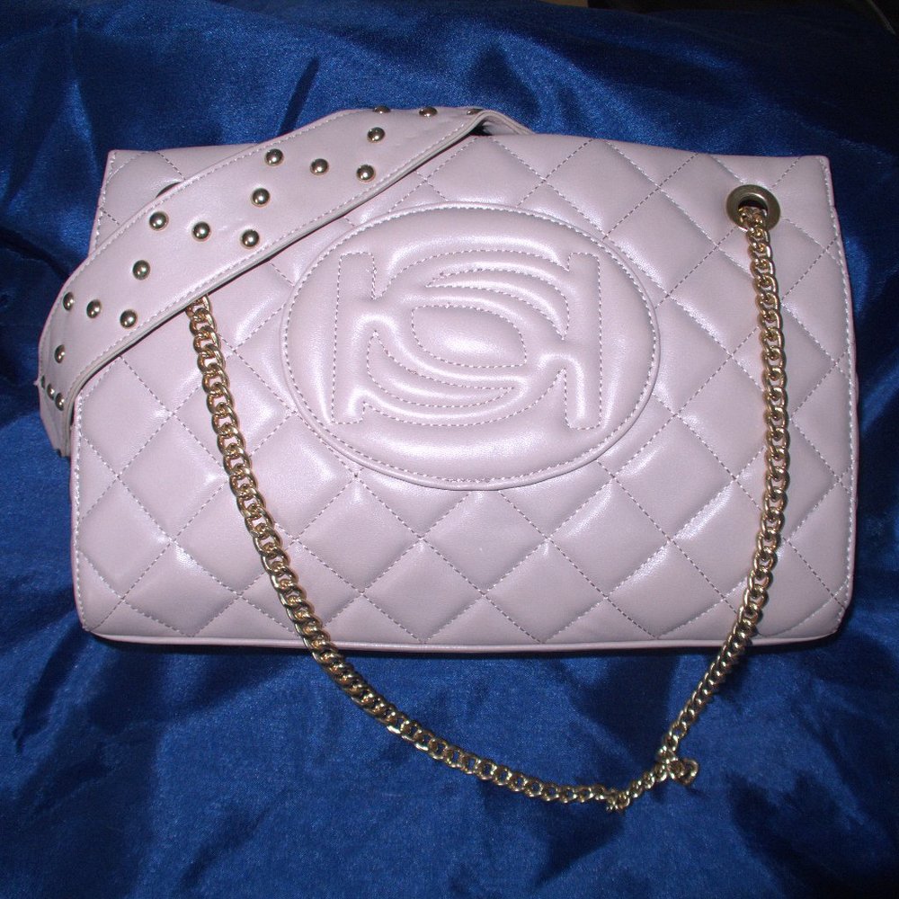 Bebé Blush Pink Purse w/ Gold Chain Handles in Great Condition